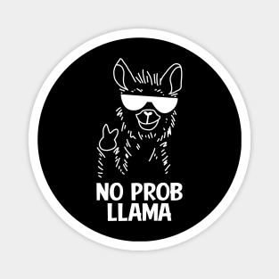 No Problem Llama Alpaca Gangster Glasses Magnet
